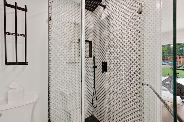 719 Camino Cascada, Santa Barbara, CA 93111 - interior space with a stall shower and toilet