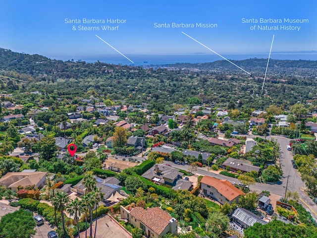 2760 Williams Way, Santa Barbara, CA 93105 - aerial view with a residential view and a water view
