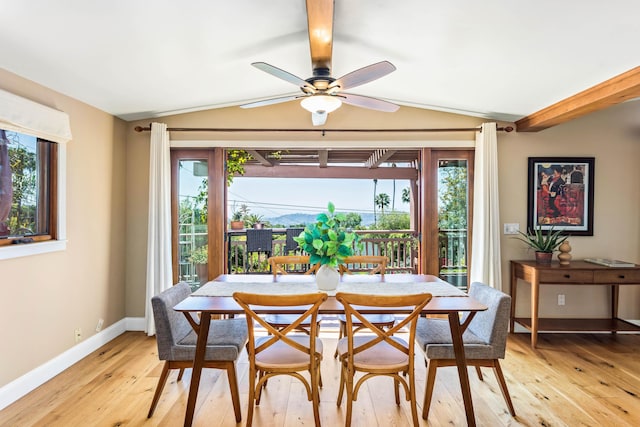 2760 Williams Way, Santa Barbara, CA 93105 - dining area with plenty of natural light, vaulted ceiling, and light wood finished floors