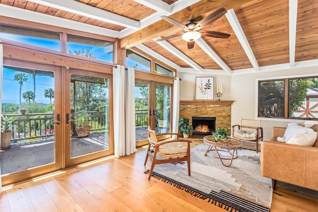 2760 Williams Way, Santa Barbara, CA 93105 - interior space with plenty of natural light, beamed ceiling, and french doors