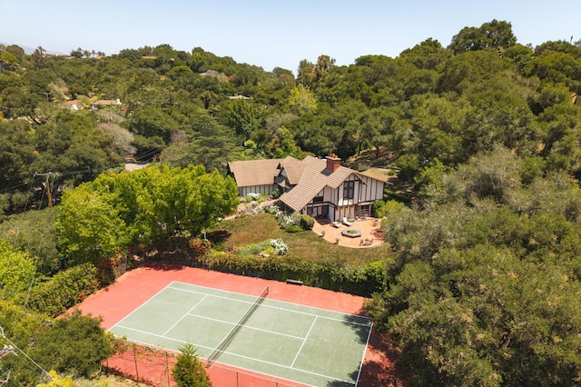4385 Via Presada, Santa Barbara, CA 93110 - view of tennis court with a view of trees and fence