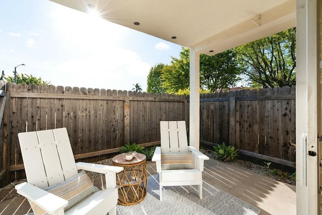 view of patio / terrace with a fenced backyard