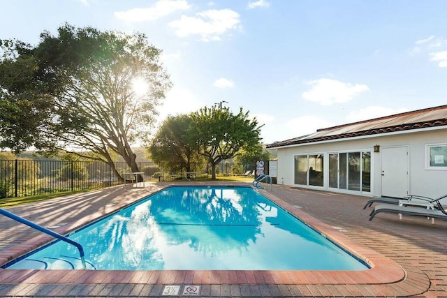 view of pool with fence, a patio area, and a fenced in pool