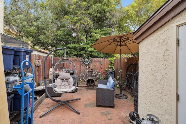 view of patio / terrace with a fenced backyard