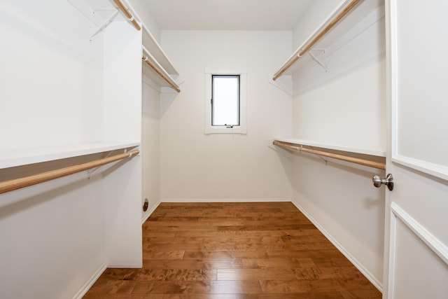 spacious closet featuring wood finished floors
