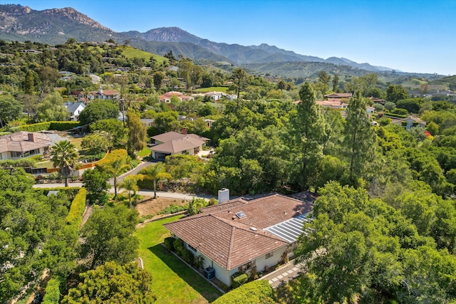 aerial view featuring a mountain view