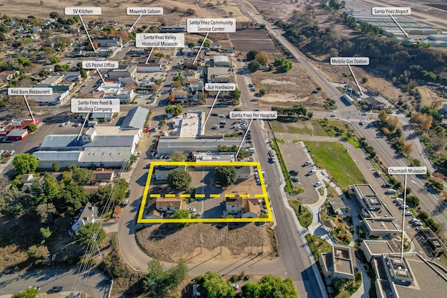 3513-3515 Numancia St, Santa Ynez, CA 93460 - aerial view of property's location featuring property boundaries highlighted