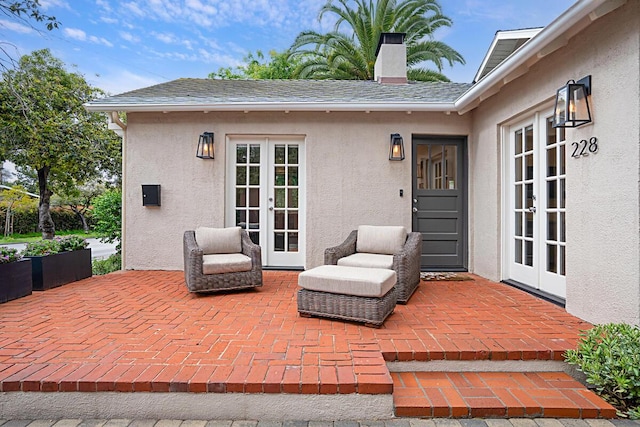 view of patio / terrace featuring french doors
