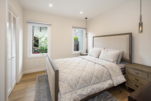 228 W Mission St, Santa Barbara, CA 93101 - bedroom with wood finished floors and recessed lighting