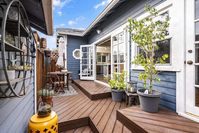 deck with french doors