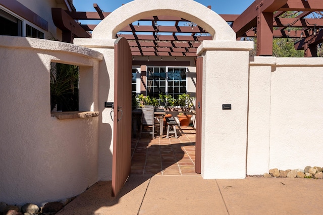 view of patio with a pergola