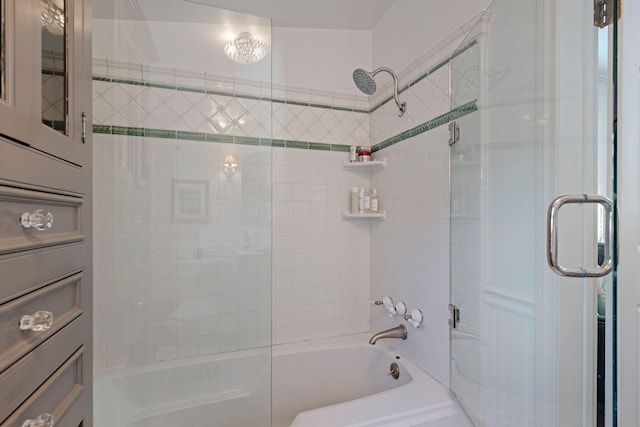 full bath with shower / bath combination with glass door
