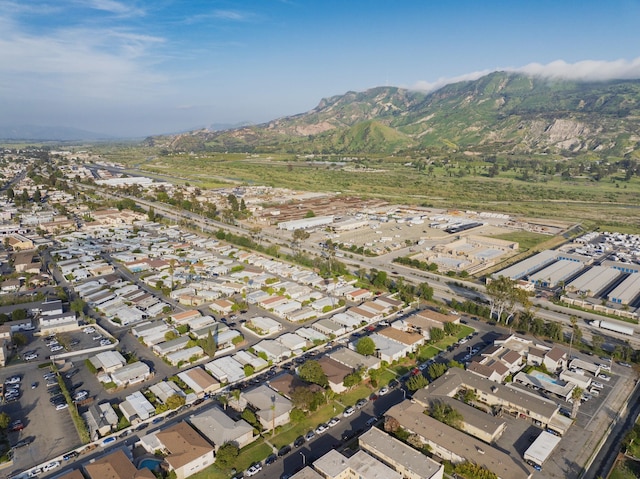 birds eye view of property featuring a residential view and a mountain view
