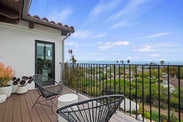 balcony with a water view