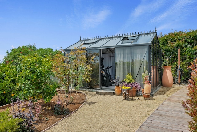 exterior space featuring an outdoor structure
