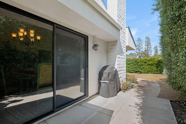 view of patio / terrace featuring a grill