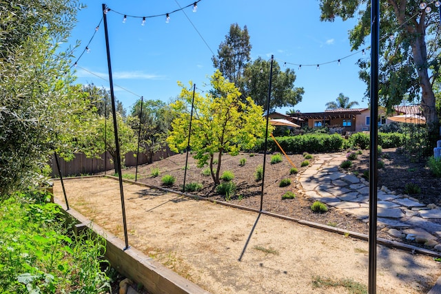 view of yard with fence