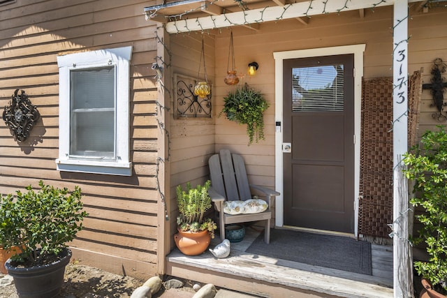 view of doorway to property