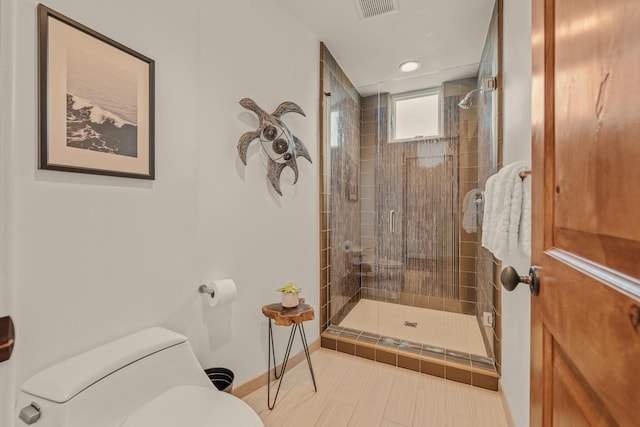 1158 Shelburn Ln, Ventura, CA 93001 - full bath with toilet, recessed lighting, baseboards, visible vents, and a stall shower