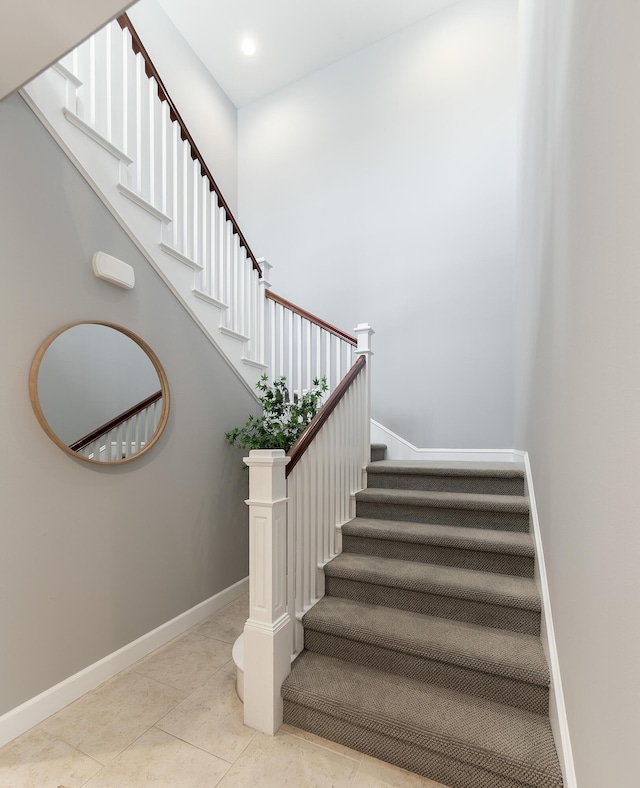 232 Sanderling Ln, Goleta, CA 93117 - stairs featuring baseboards and tile patterned flooring