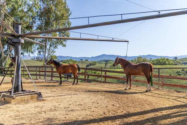 3325 Figueroa Mountain Rd, Los Olivos, CA 93460 - horse barn featuring a view of rural / pastoral area and a mountain view