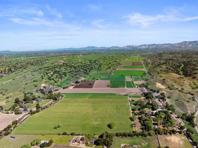 3325 Figueroa Mountain Rd, Los Olivos, CA 93460 - aerial view of property and surrounding area with rural landscape and mountains