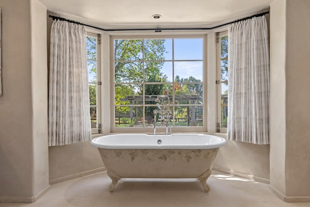 3325 Figueroa Mountain Rd, Los Olivos, CA 93460 - full bathroom with a freestanding bath and baseboards