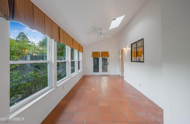 904 E Fir Ave, Lompoc, CA 93436 - unfurnished sunroom featuring a skylight, healthy amount of natural light, tile patterned floors, and vaulted ceiling