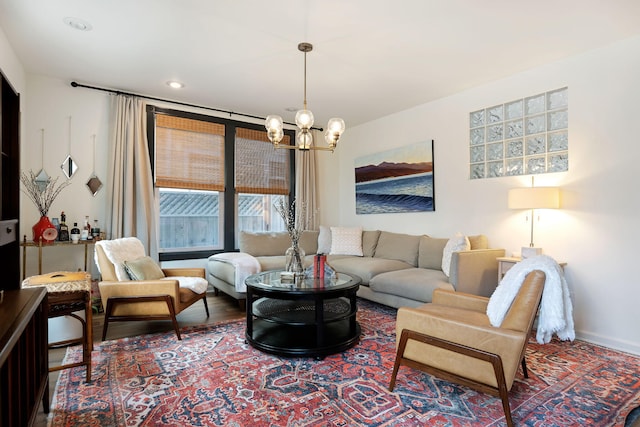 910 N Nopal St, Santa Barbara, CA 93103 - living area with a chandelier and recessed lighting