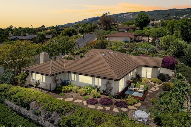 1274 Camino Meleno, Santa Barbara, CA 93111 - aerial view at dusk of a mountain view