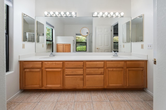 4643 Gerona Way, Santa Barbara, CA 93110 - bathroom with double vanity and tile patterned flooring