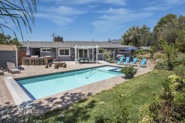 3933 Foothill Rd, Santa Barbara, CA 93110 - swimming pool featuring a patio area and a pergola