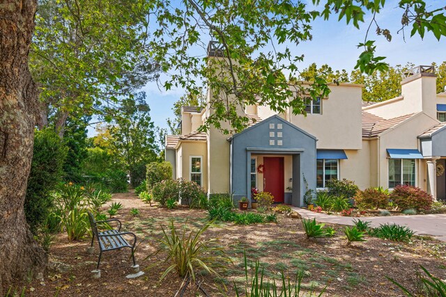 3708 Greggory Way Unit 1, Santa Barbara, CA 93105 - view of front of home featuring stucco siding and a tiled roof