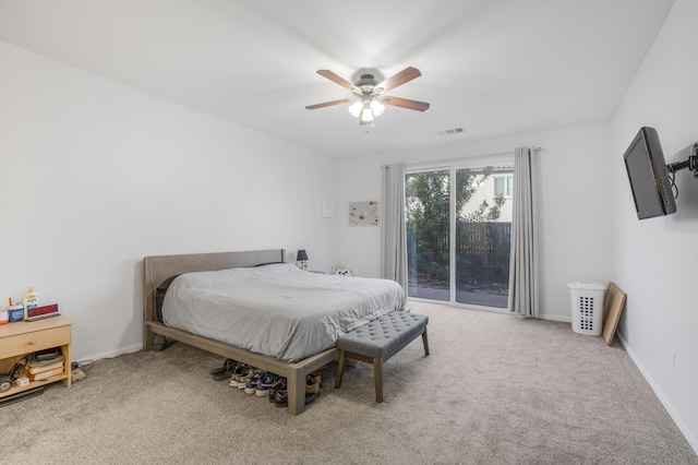 1010 Tranquillion Ct, Lompoc, CA 93436 - bedroom with access to outside, carpet floors, ceiling fan, and baseboards