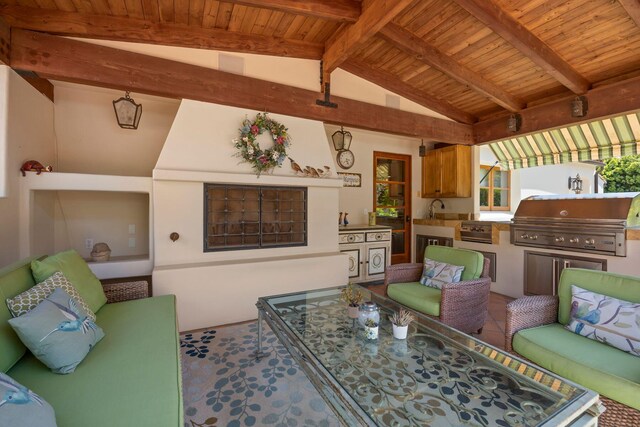 10971 Alto Ct, Oak View, CA 93022 - living area with wooden ceiling