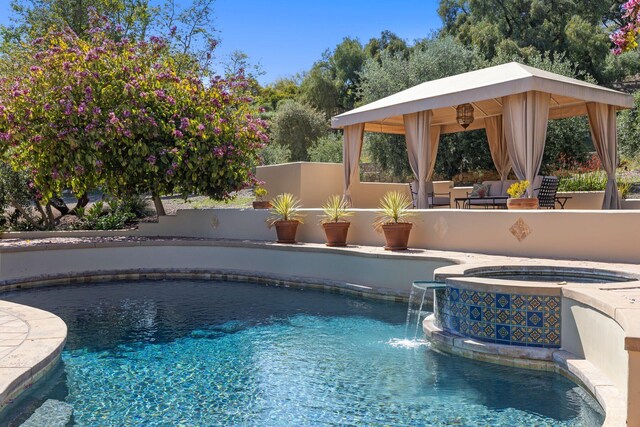 10971 Alto Ct, Oak View, CA 93022 - view of swimming pool featuring a gazebo and a pool with connected hot tub