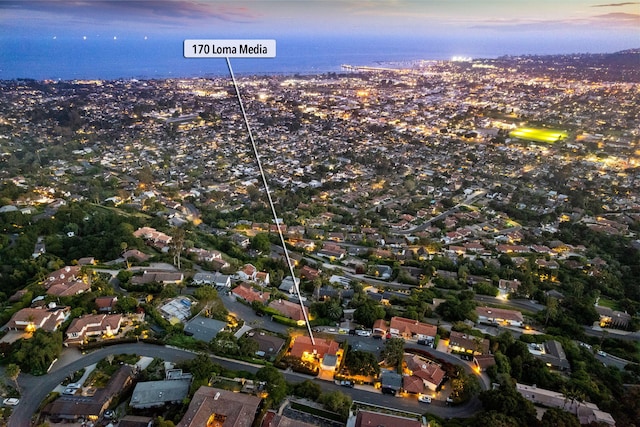 170 Loma Media Rd, Santa Barbara, CA 93103 - aerial view at dusk of a water view