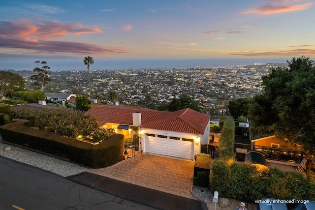 170 Loma Media Rd, Santa Barbara, CA 93103 - mediterranean / spanish home featuring a tile roof, a garage, driveway, and stucco siding