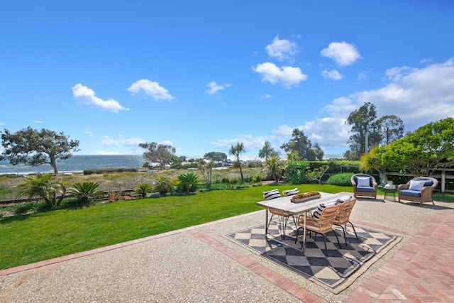 5529 Calle Arena, Carpinteria, CA 93013 - view of patio / terrace featuring a fire pit