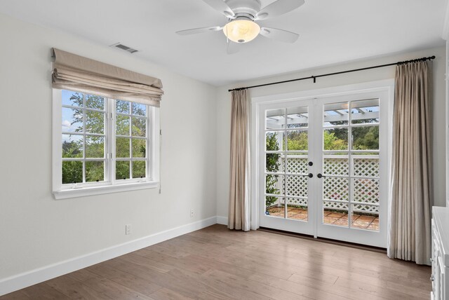 919 Aleeda Ln, Santa Barbara, CA 93108 - unfurnished room with baseboards, wood finished floors, and ceiling fan