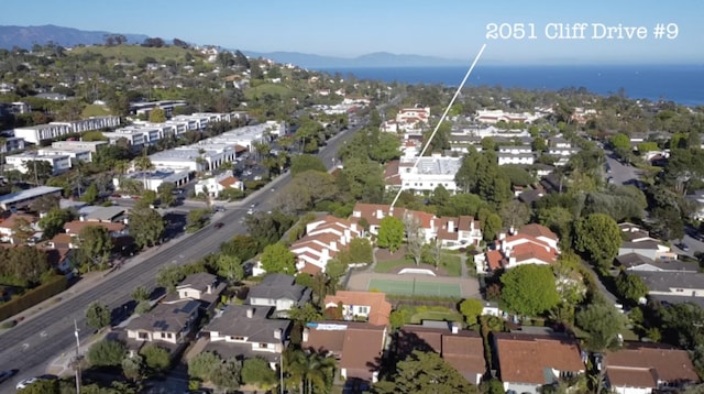2051 Cliff Dr Unit 9, Santa Barbara, CA 93109 - aerial view of property's location with a water and mountain view and nearby suburban area