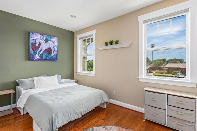 5049 Via Lara Ln, Santa Barbara, CA 93111 - bedroom with baseboards, multiple windows, wood finished floors, and recessed lighting