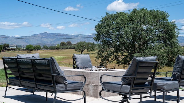 1311 Meadowvale Rd, Santa Ynez, CA 93460 - view of patio / terrace with a mountain view