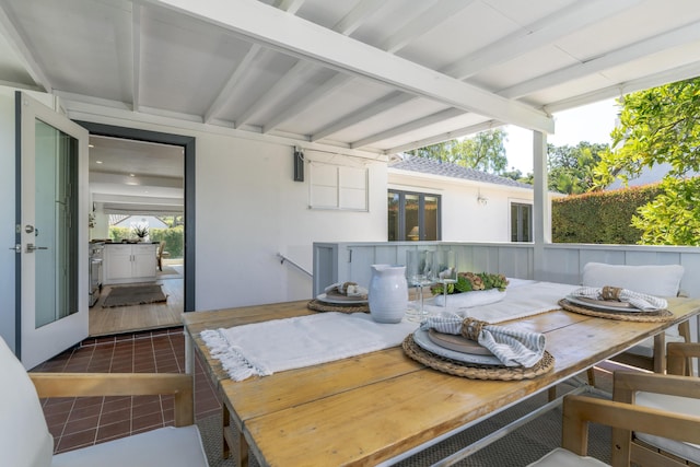 510 Miramonte Dr, Santa Barbara, CA 93109 - view of patio with french doors and a deck