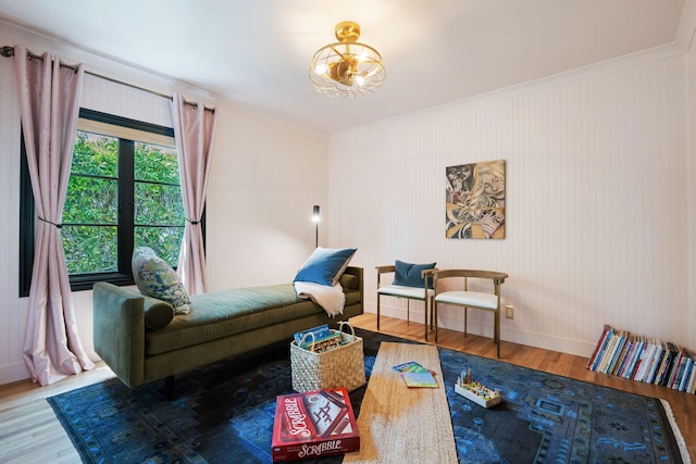 3018 Ventura Dr, Santa Barbara, CA 93105 - living room featuring crown molding, wood finished floors, and baseboards