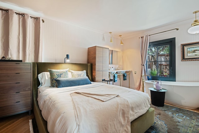 3018 Ventura Dr, Santa Barbara, CA 93105 - bedroom featuring wood finished floors and ornamental molding