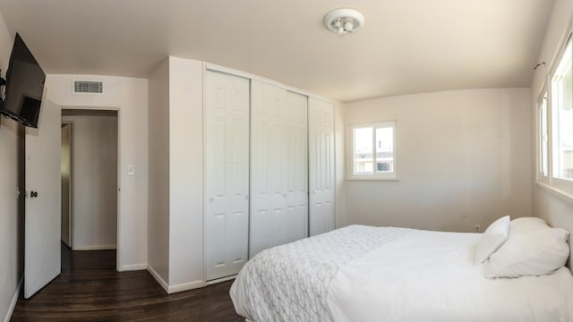 4810 Cebrian Ave, New Cuyama, CA 93254 - bedroom with dark wood-type flooring and a closet