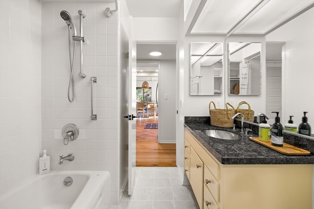 2648 State St Unit 32, Santa Barbara, CA 93105 - bathroom with vanity, bathtub / shower combination, and tile patterned floors