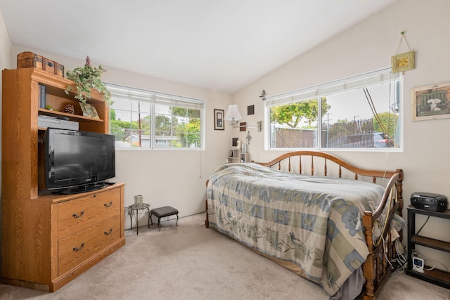 5671 Cathedral Oaks Rd, Goleta, CA 93117 - bedroom featuring light colored carpet and lofted ceiling