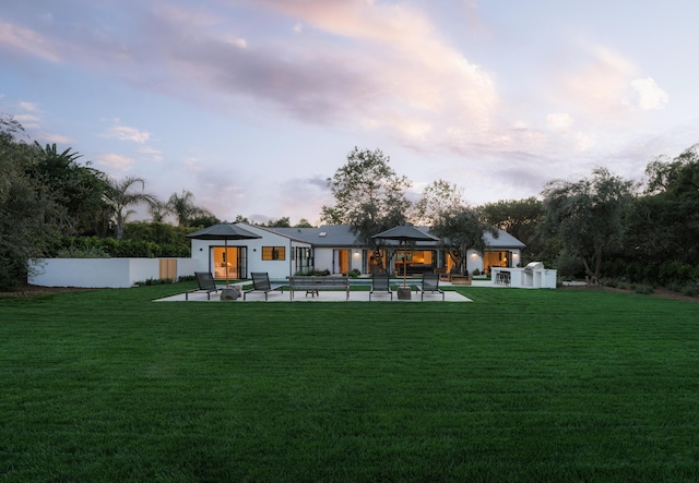 99 Sierra Vista Rd, Santa Barbara, CA 93108 - back of house with a gazebo, a patio area, and an outdoor pool